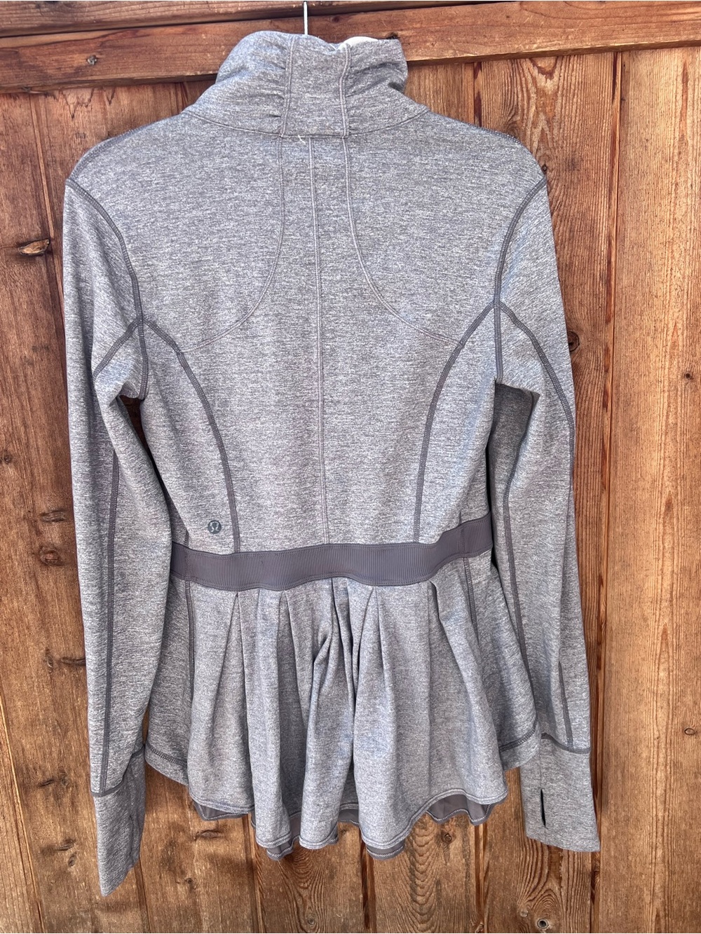 lululemon athletica Heather Gray Peplum Track Jacket - Picture 4 of 14